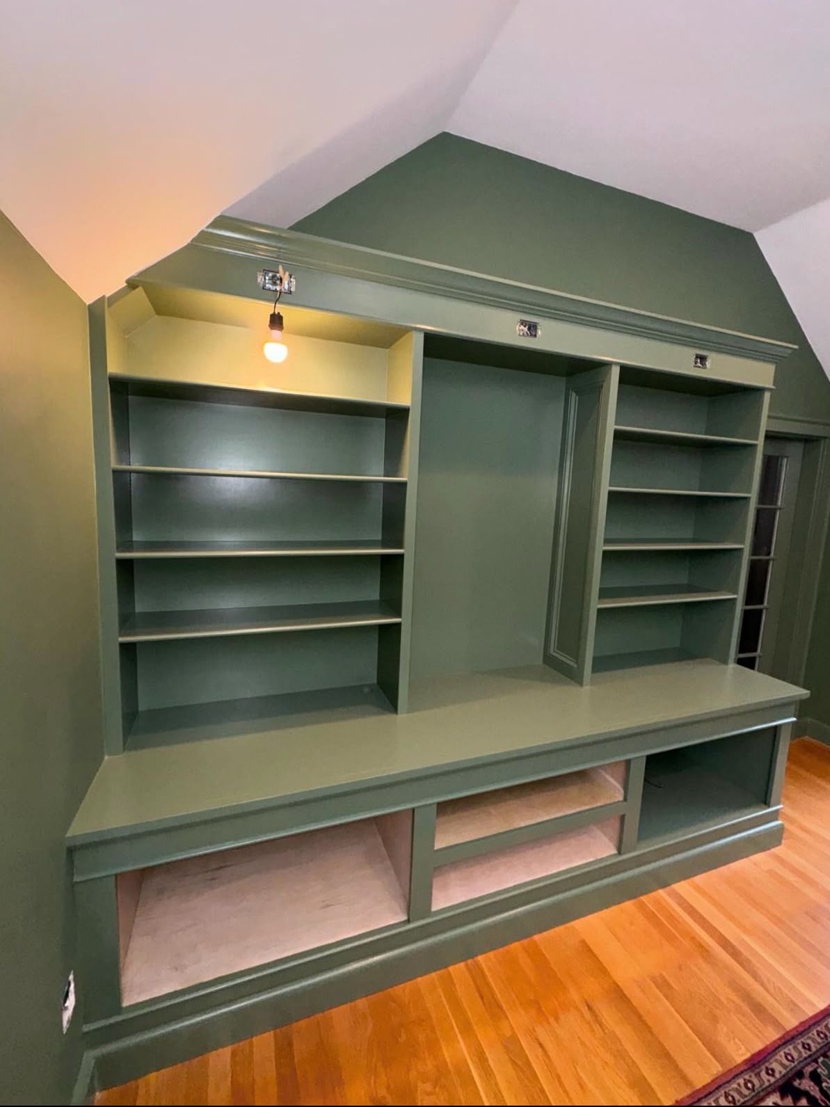 Custom Green Built-in Millwork