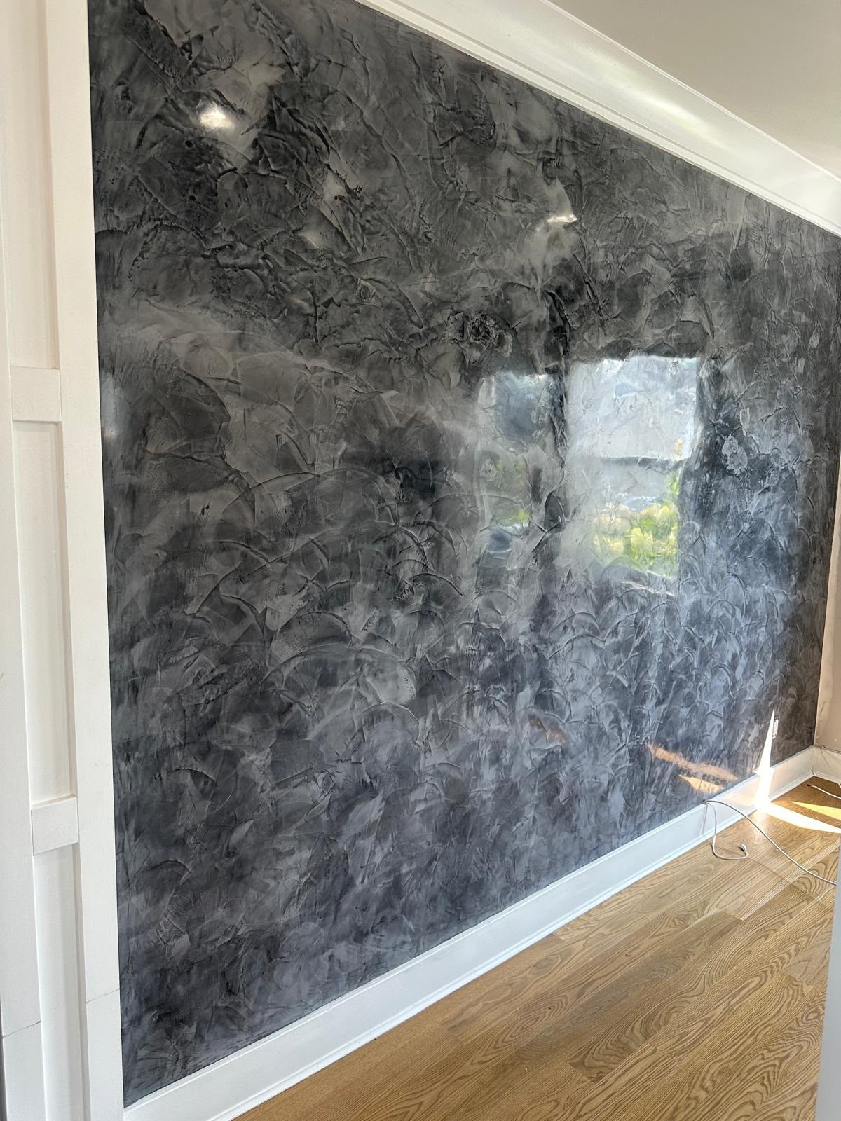 Hand-Troweled Venetian Plaster Statement Wall After