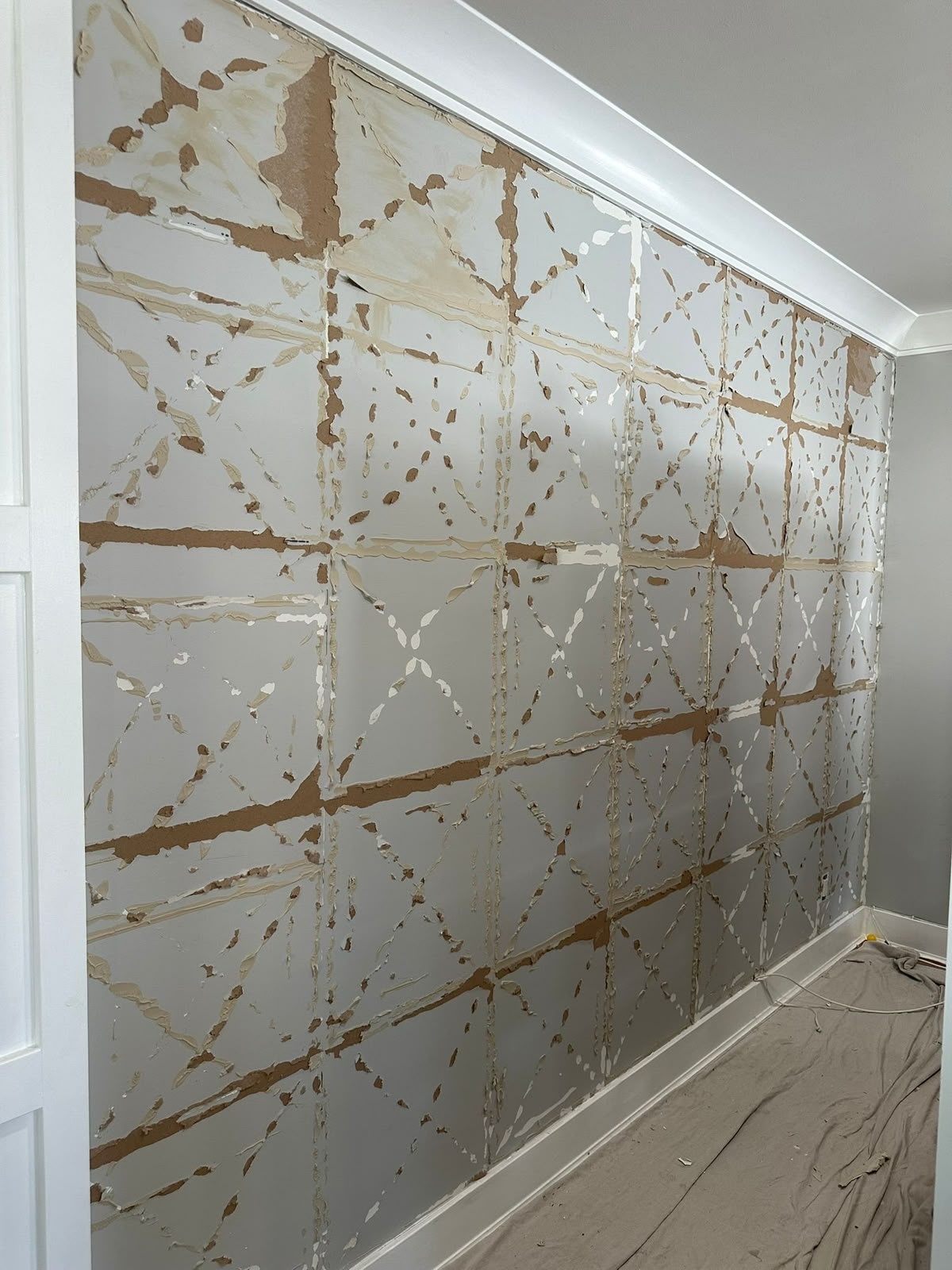 Hand-Troweled Venetian Plaster Statement Wall Before