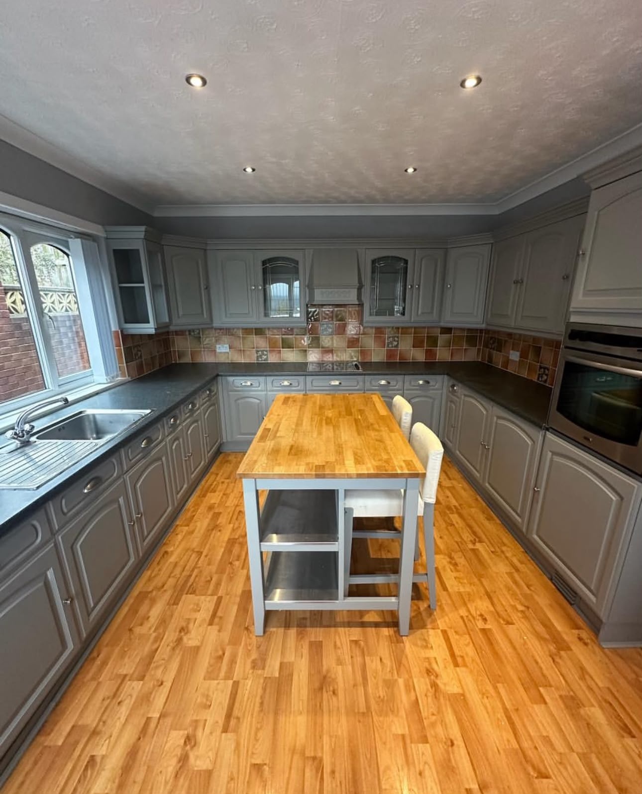 Factory-Grade Modern Slate Gray Kitchen Refinishing After